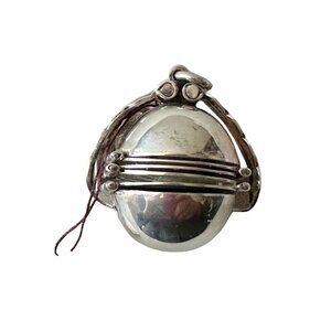 Vintage Italian 800 Silver Folding Ball Locket Pendant, Rare, Mid-Century